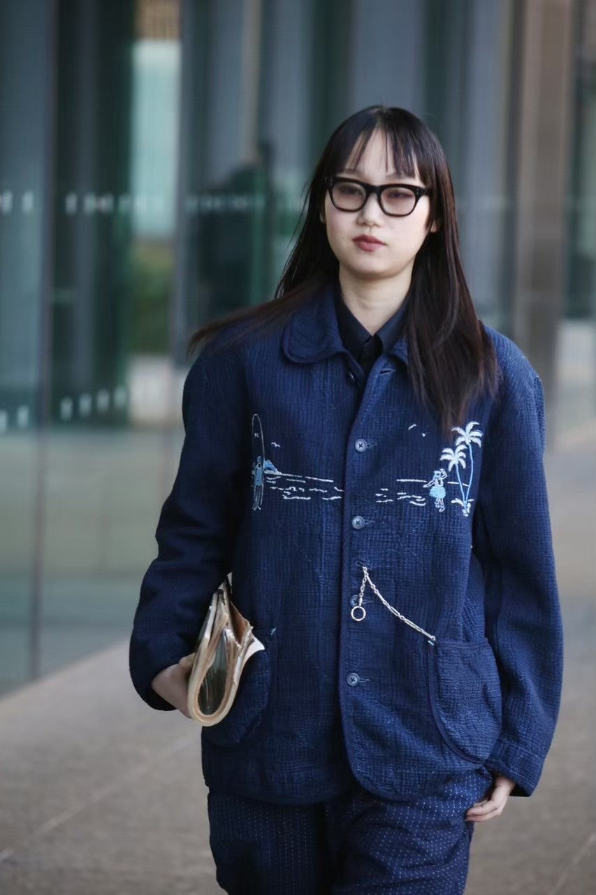 NEW SASHIKO LIGHT OLD HAWAII FRENCH JACKET WATCH CHAIN ITEM