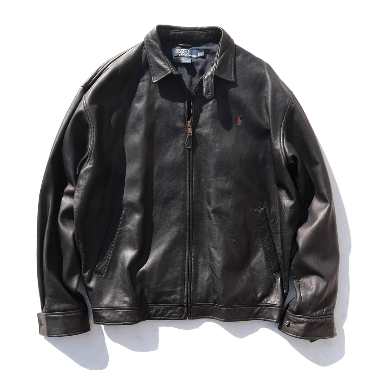 POST JUNK / 90's～ POLO RALPH LAUREN Black Lamb Leather Jacket [L]