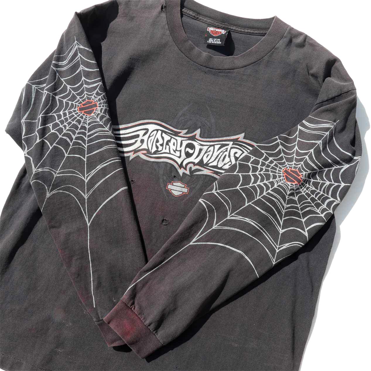 POST JUNK / 00's HARLEY-DAVIDSON Spider Web L/S T-Shirt Made In