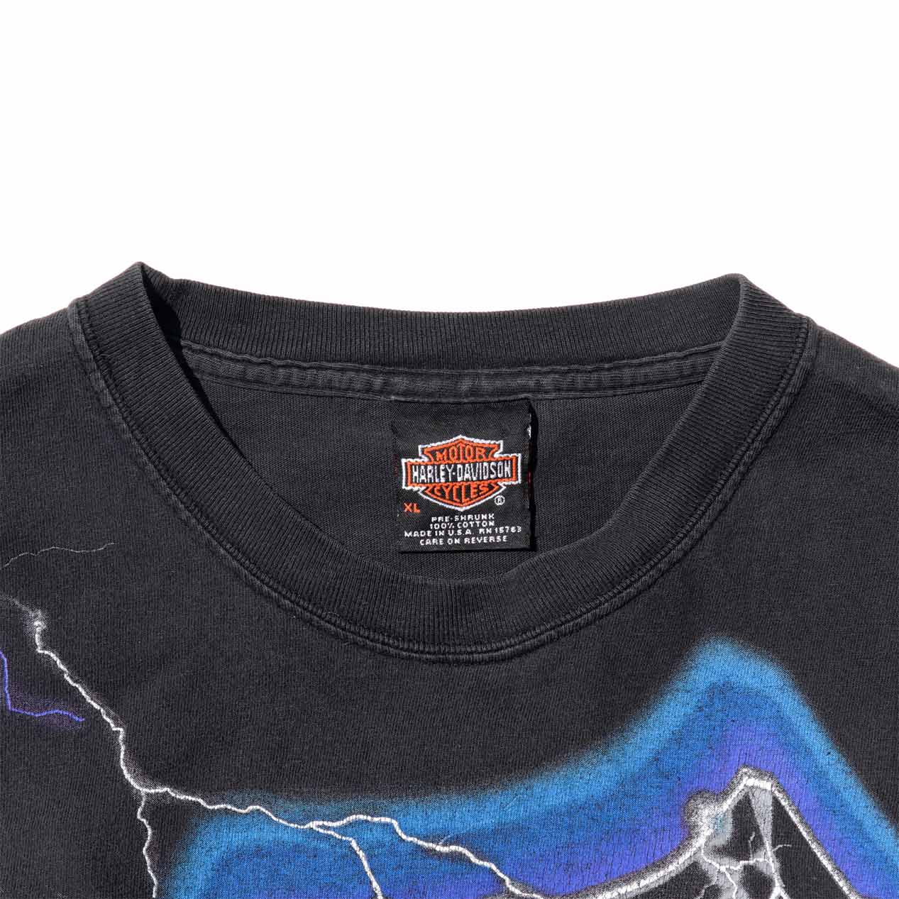 POST JUNK / 00's HARLEY DAVIDSON サンダー柄 プリントTシャツ [XL]