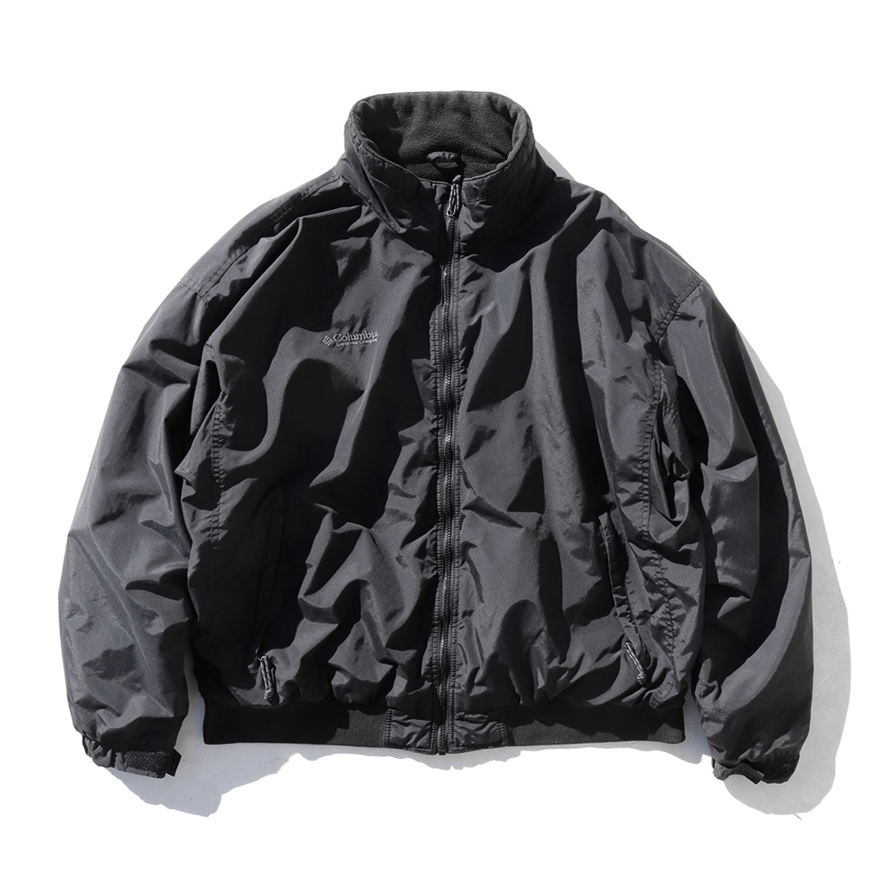 POST JUNK / 90's COLUMBIA All Black Fleece Lined Nylon Jacket [XL]
