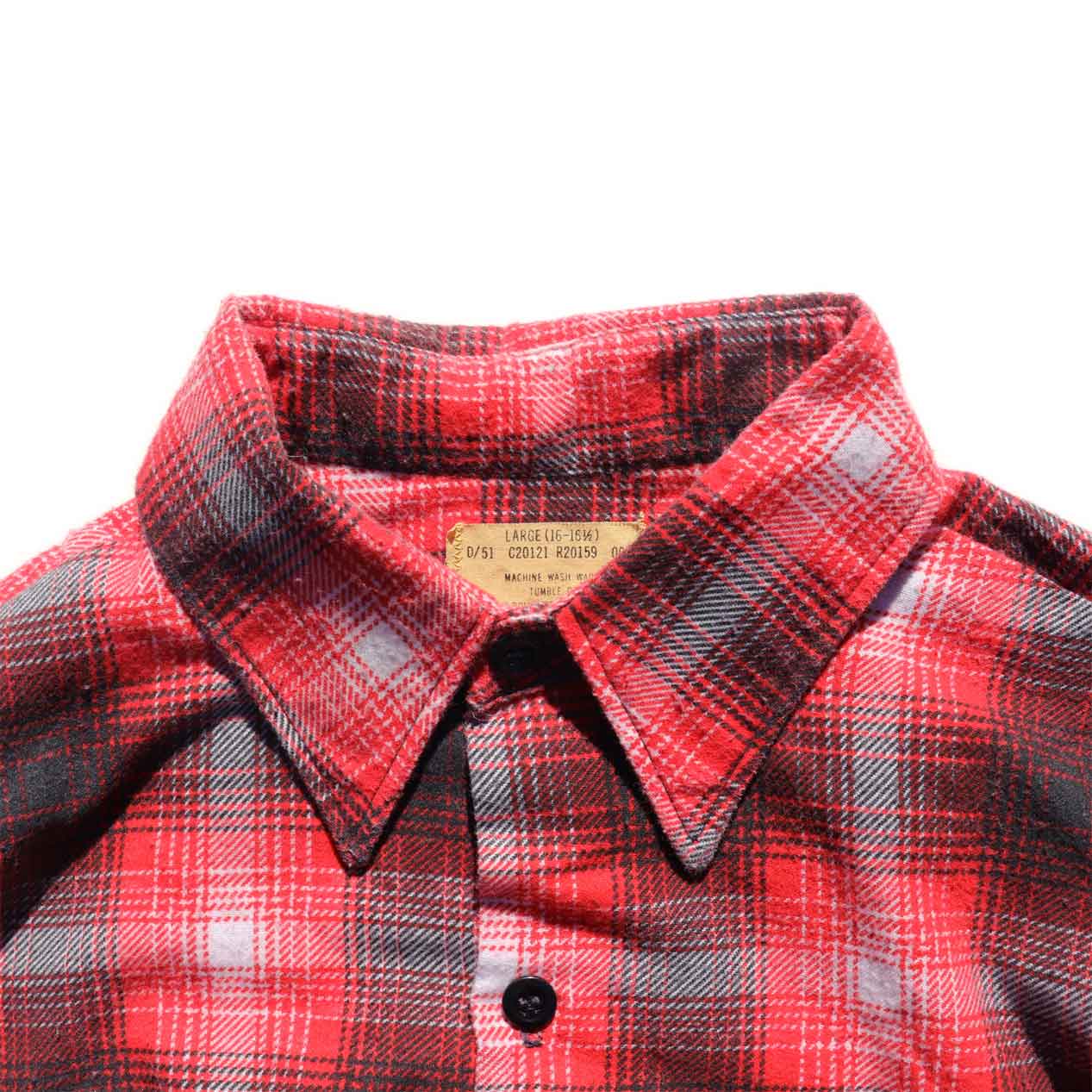 POST JUNK / 70's SEARS オンブレチェック プリントネルシャツ [16-1/2]