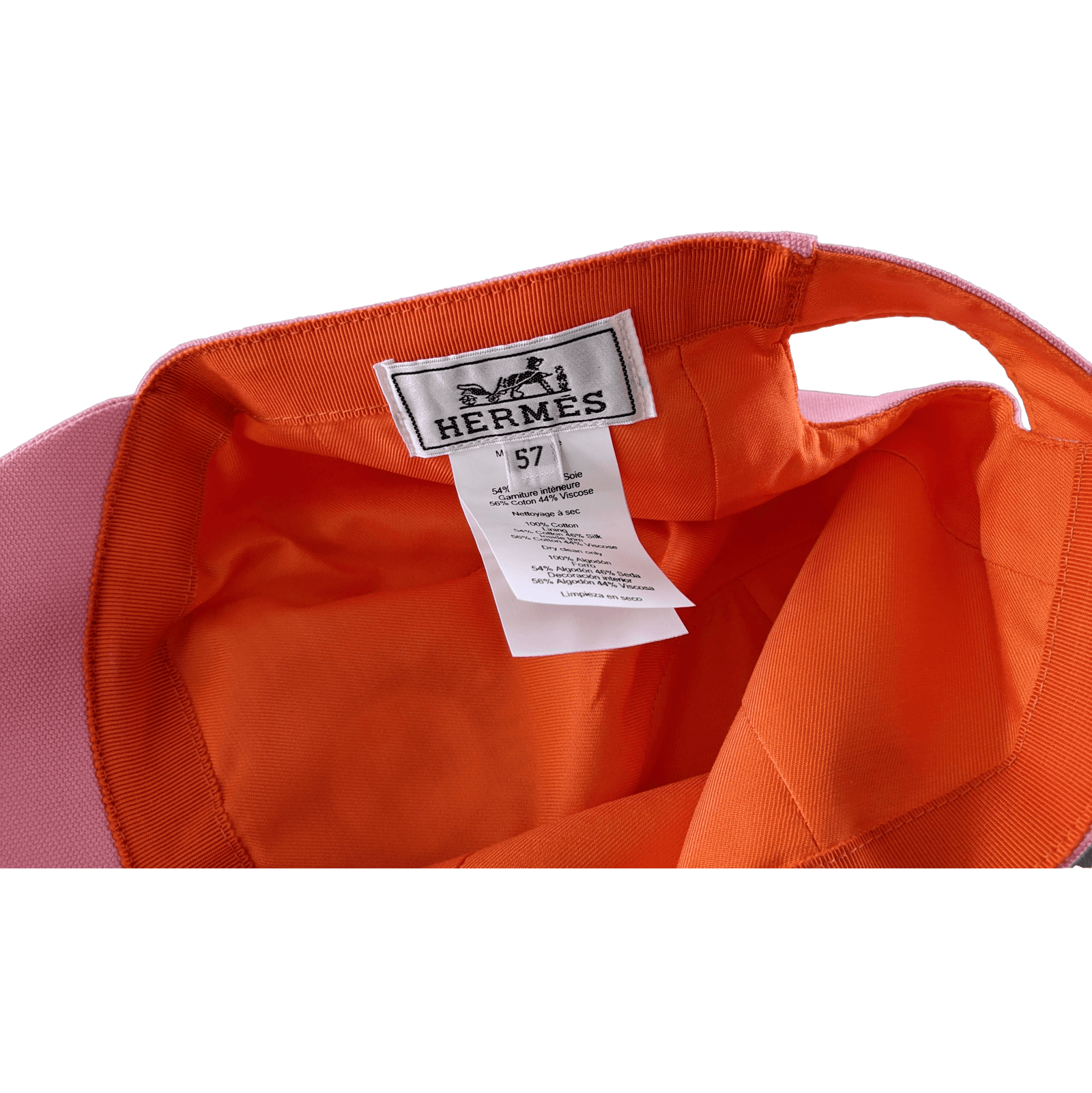 HERMES Pink/Orange Cap Hat Sz57, New! | poupishop