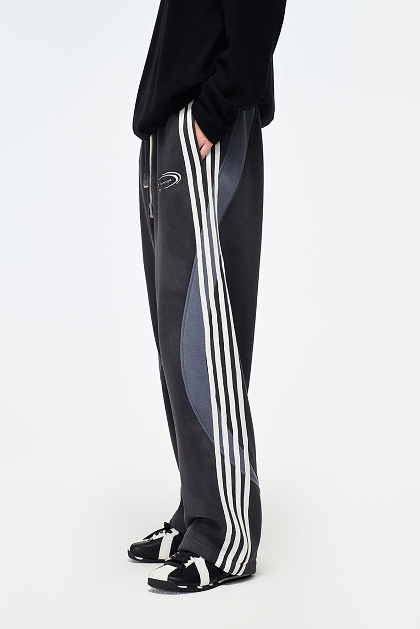 OVERLAPS Side Stripes Paneled Track Pants