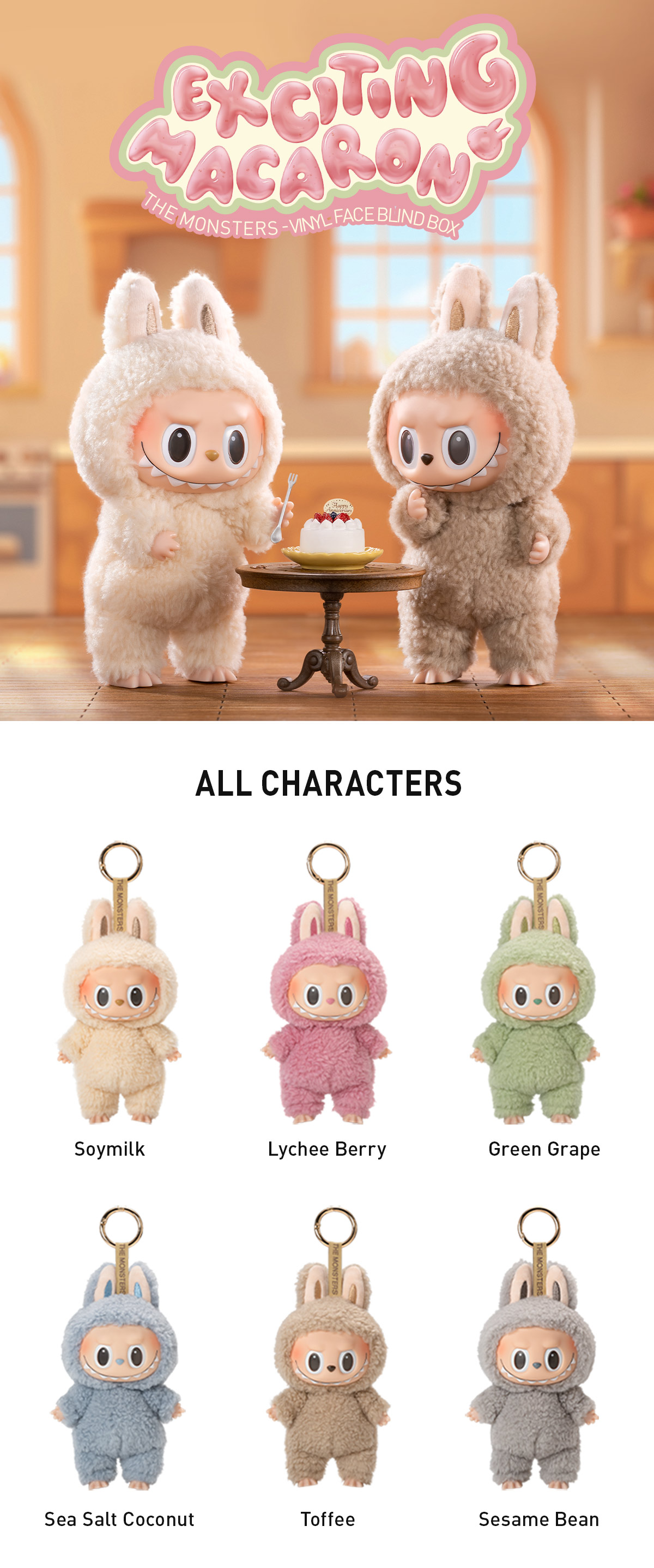 THE MONSTERS -Exciting Macaron Vinyl Face Blind Box （Whole set