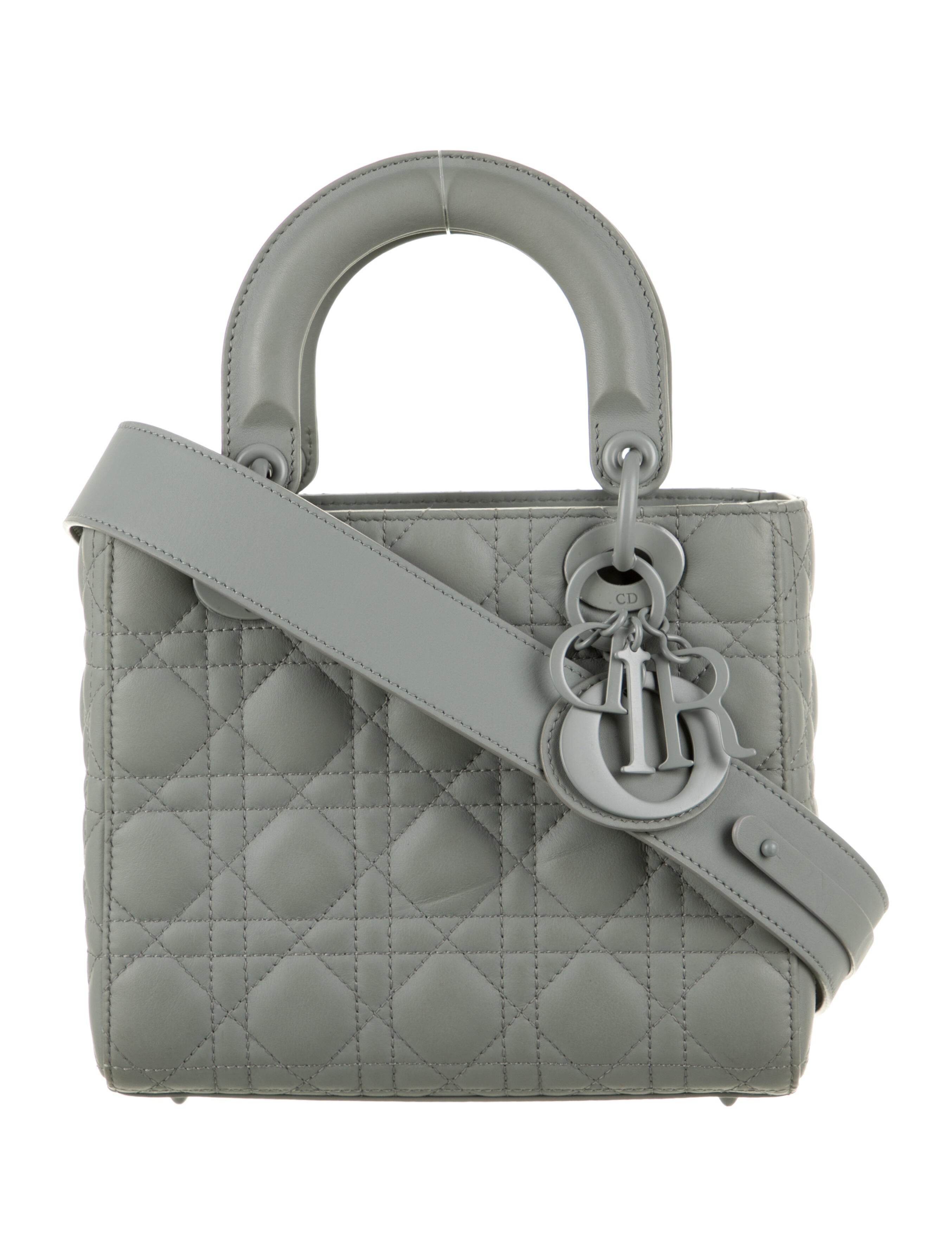 Christian Dior 2021 Ultra Matte Small Lady Dior Bag - Grey Handle