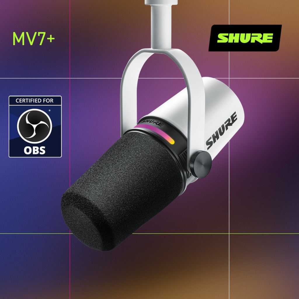 Shure 新製品「MV7+ ポッドキャストマイクロホン」がOBS認証を取得