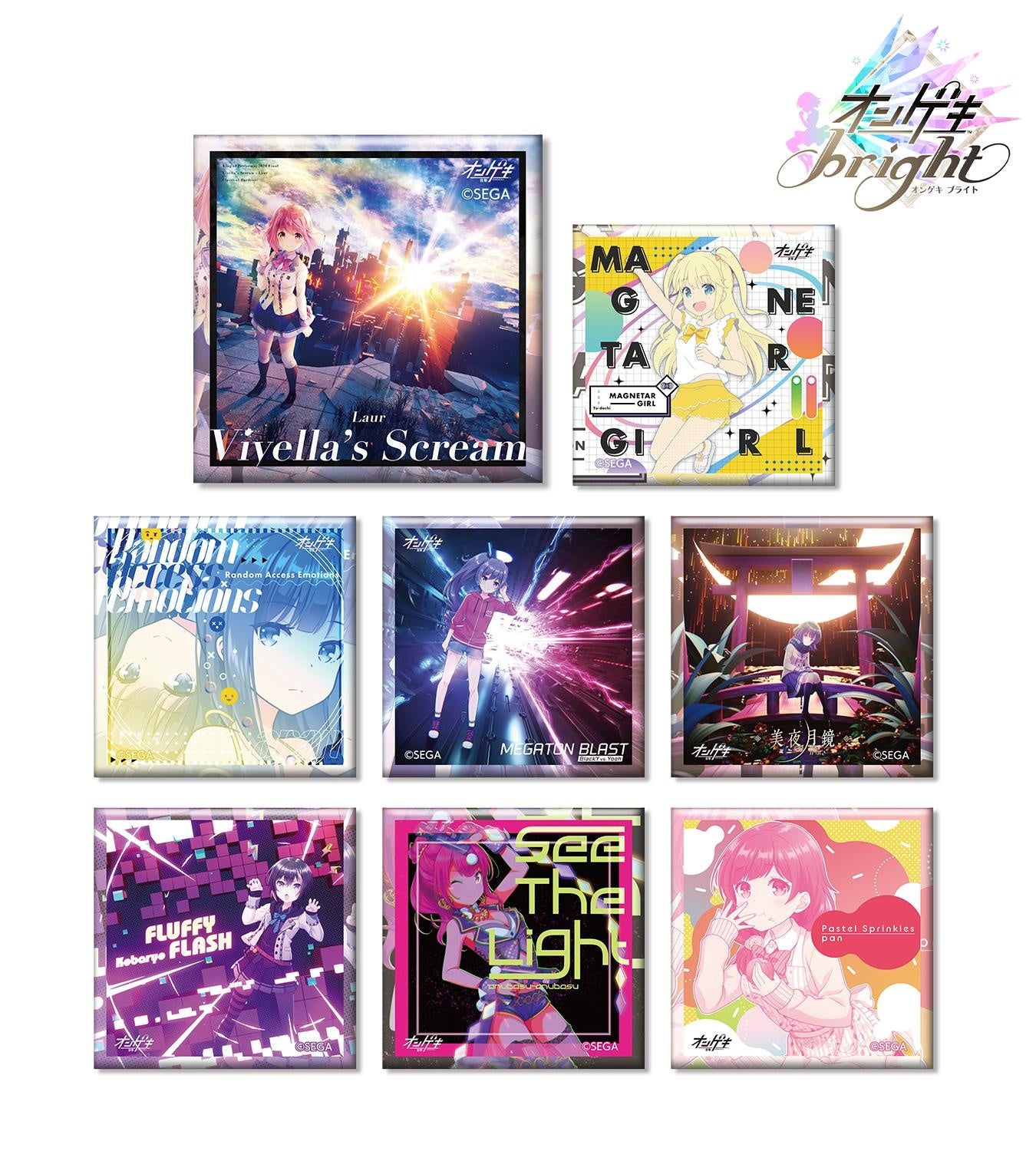 オンゲキ』のトレーディング オンゲキ スクエア缶バッジ ver.A、ver.B