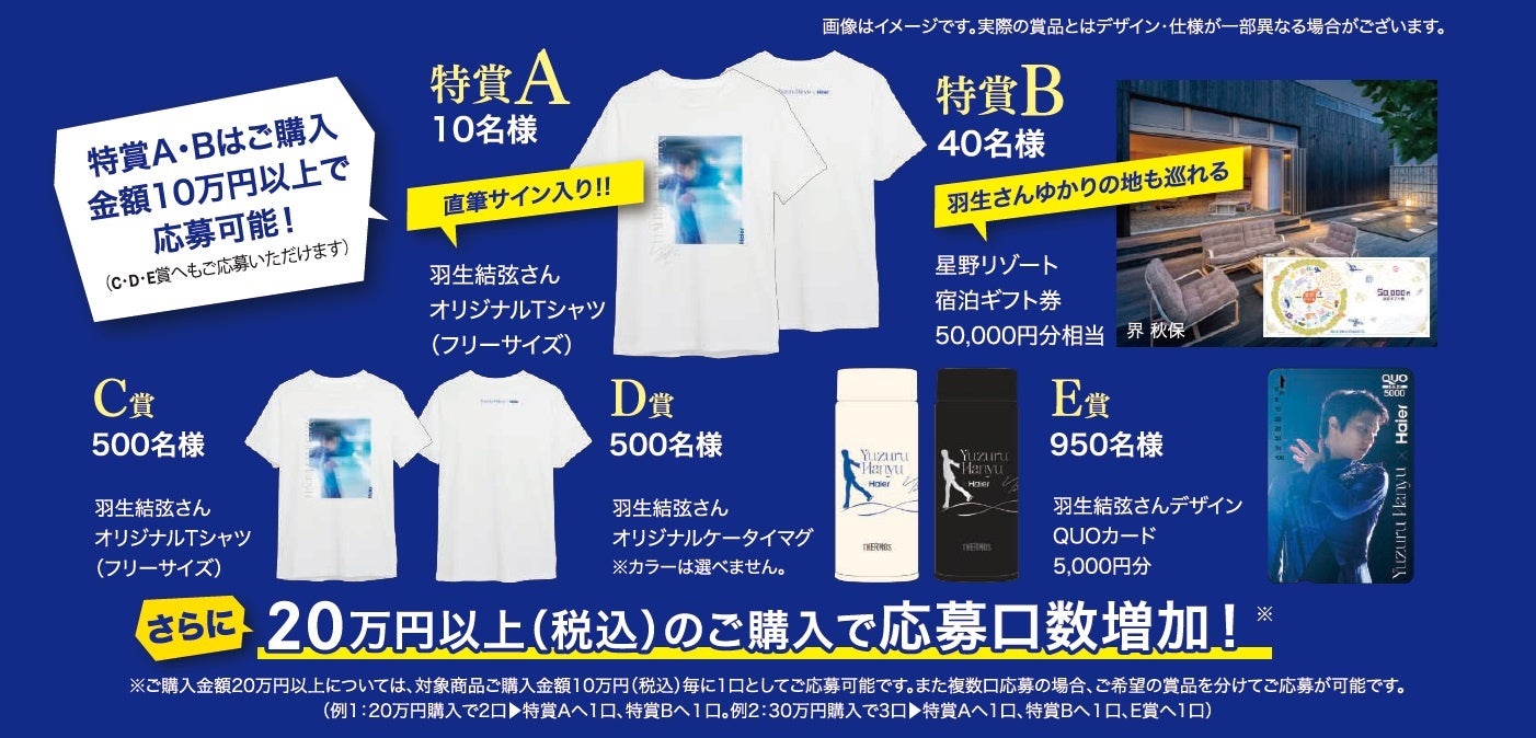 羽生結弦さんオリジナルグッズや豪華ギフト券が合計2,000名様に当たる