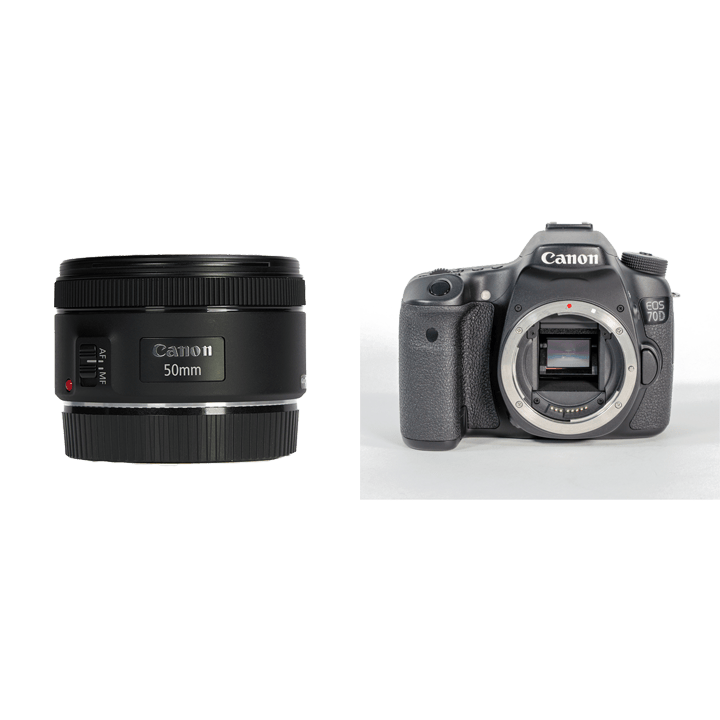 レンタル - Canon お手軽一眼レフ & 単焦点セット EOS 70D + EF50mm F1