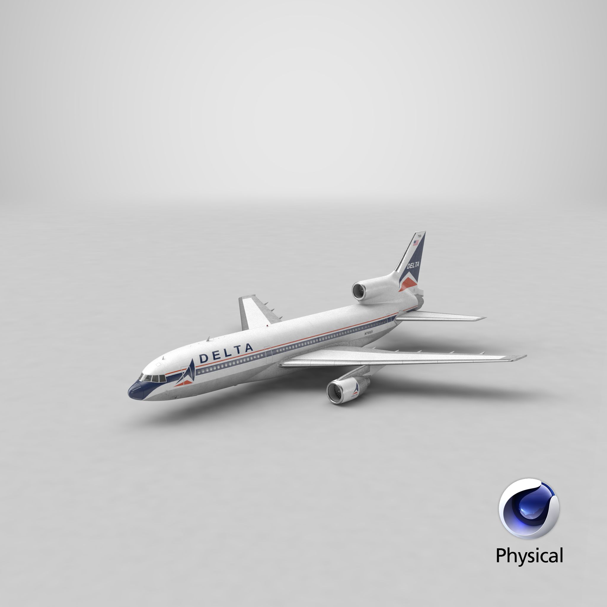 デルタ航空 ロッキード L-1011 トライスター フライト 3Dモデル $129