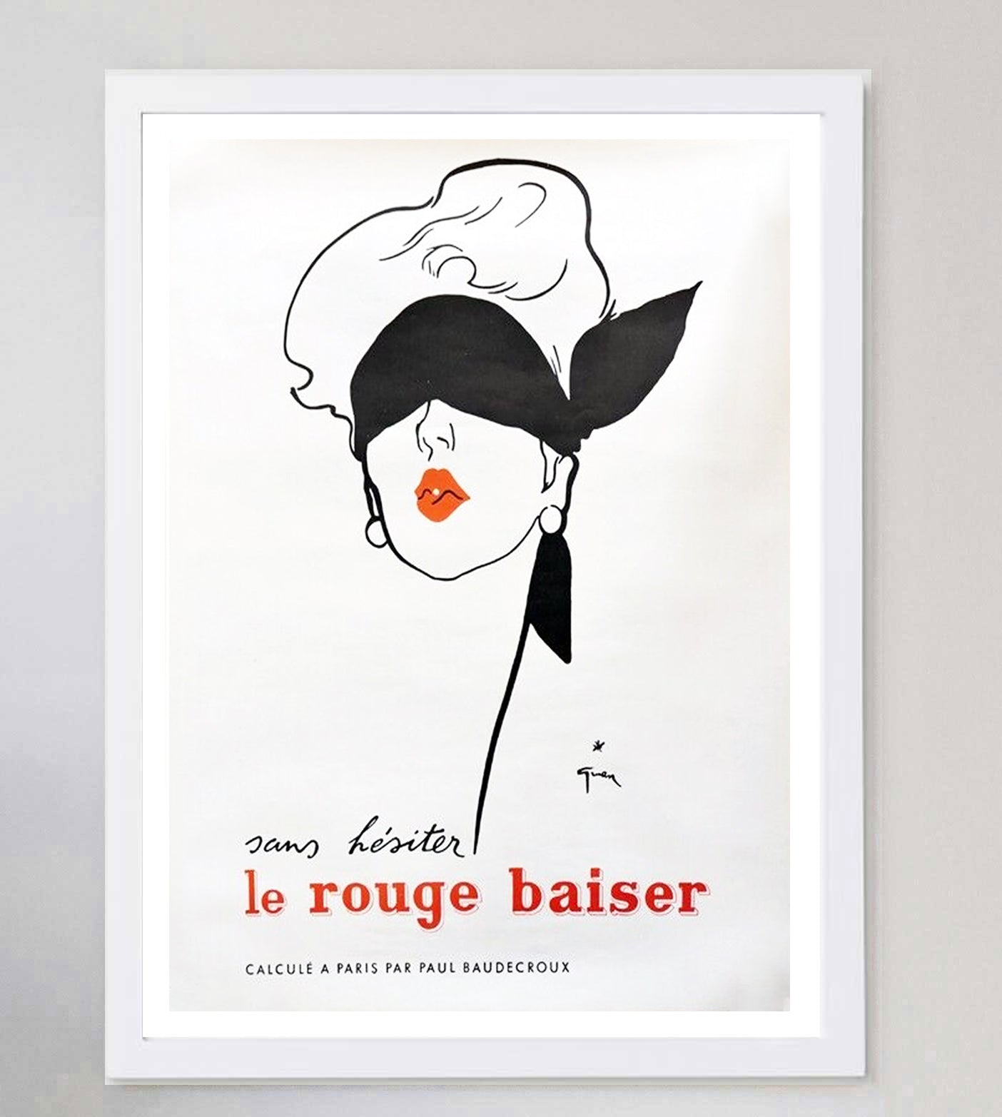 Shop Le Rouge Baiser 1949 Original Vintage Poster by Rene Gruau