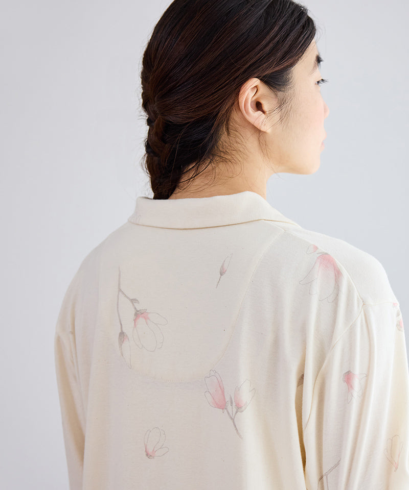 木蓮プリントフライスパジャマ / オーガニックコットン – PRISTINE