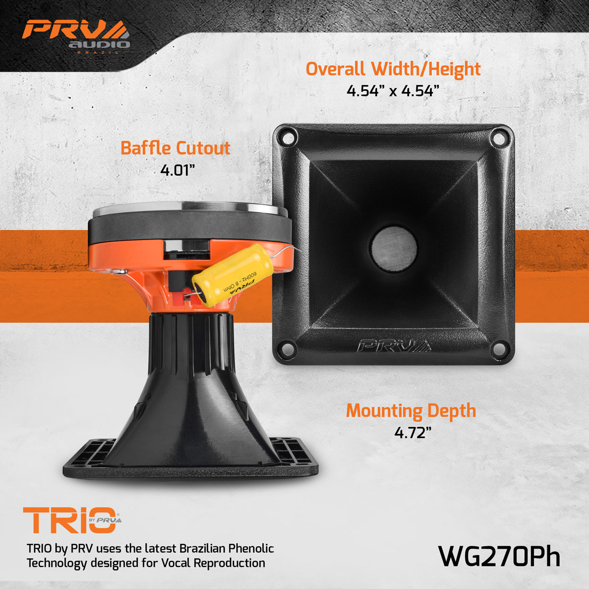 WG270Ph - Phenolic Compression Driver + Horn - PRV Audio