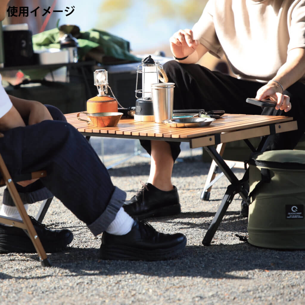 X脚 ウッドロールローテーブル 90×60cm ｜商品｜QUICKCAMP(クイック