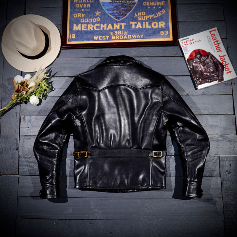 ☆茶芯ホースハイドレザー シングルライダースジャケット☆ – quietman