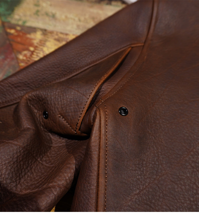 2mm厚Horweenレザー使用☆カウレザーシングルライダース ジャケット