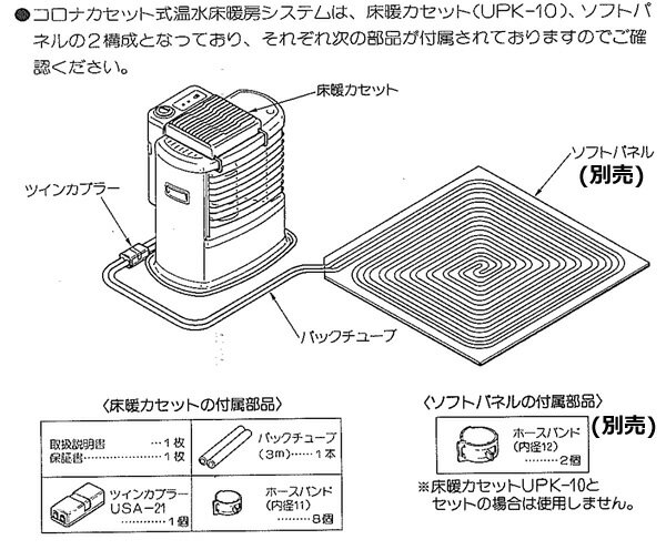 楽天市場】コロナ corona コロナ 床暖カセット パックチューブ 付 upk