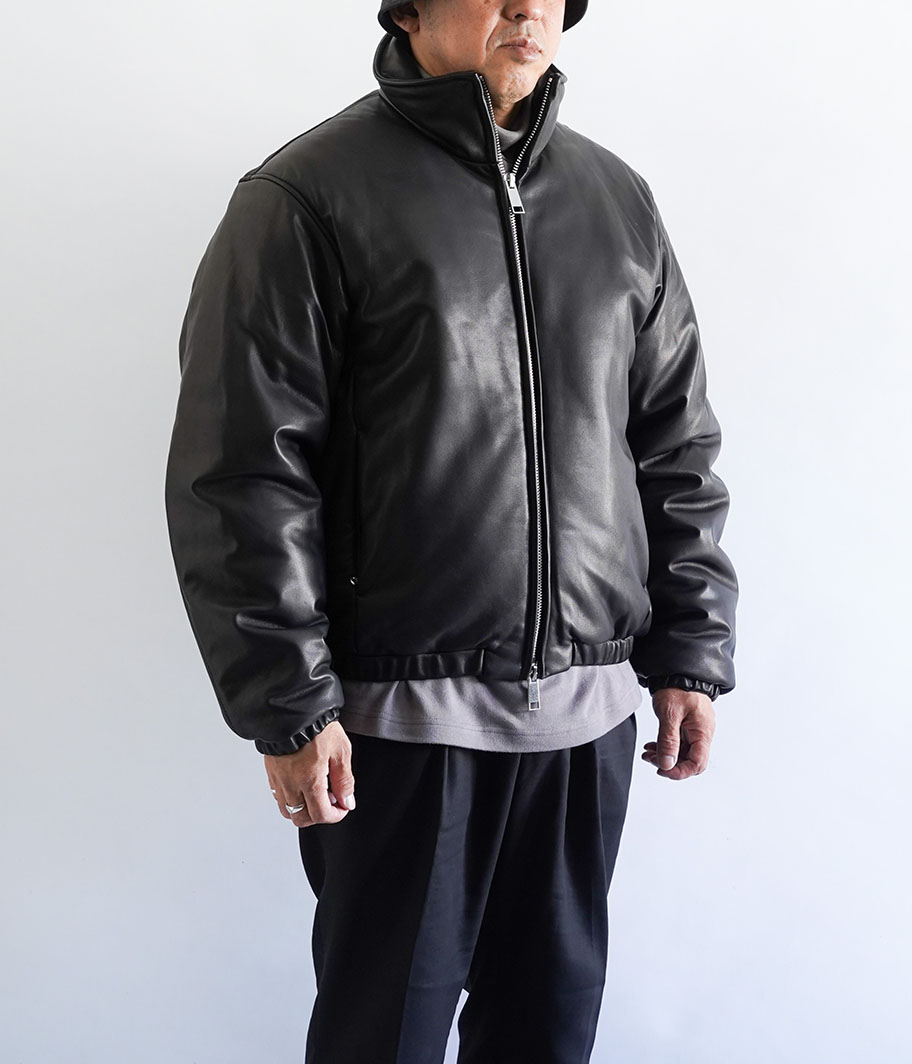 YOKE SHEEP LEATHER PUFFER BLOUSON [BLACK] - Fresh Service