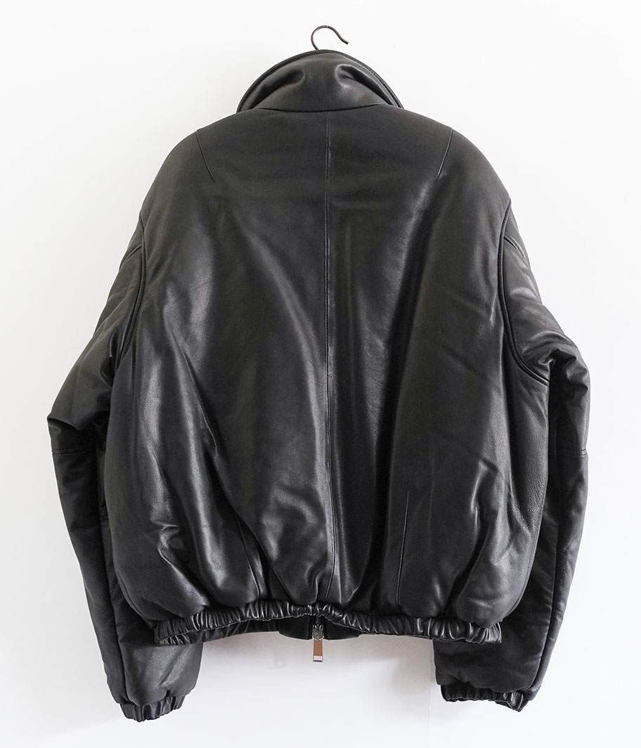 YOKE SHEEP LEATHER PUFFER BLOUSON [BLACK] - Fresh Service