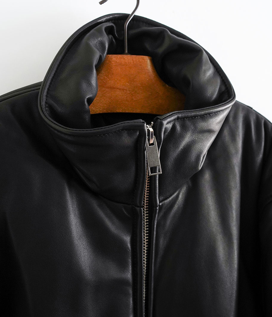 YOKE SHEEP LEATHER PUFFER BLOUSON [BLACK] - Fresh Service