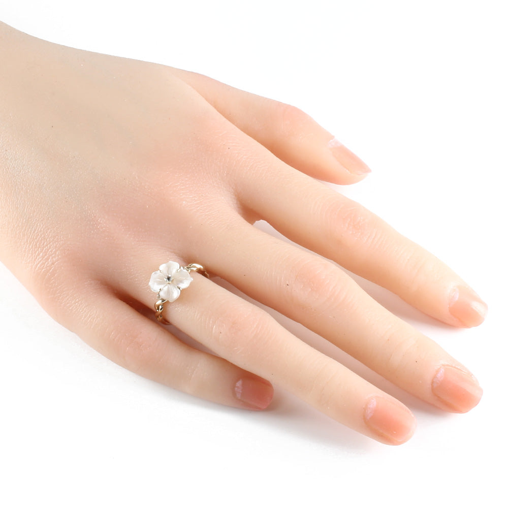 中古】 サマンサティアラ Samantha Tiara K18PG リング 指輪 シェル