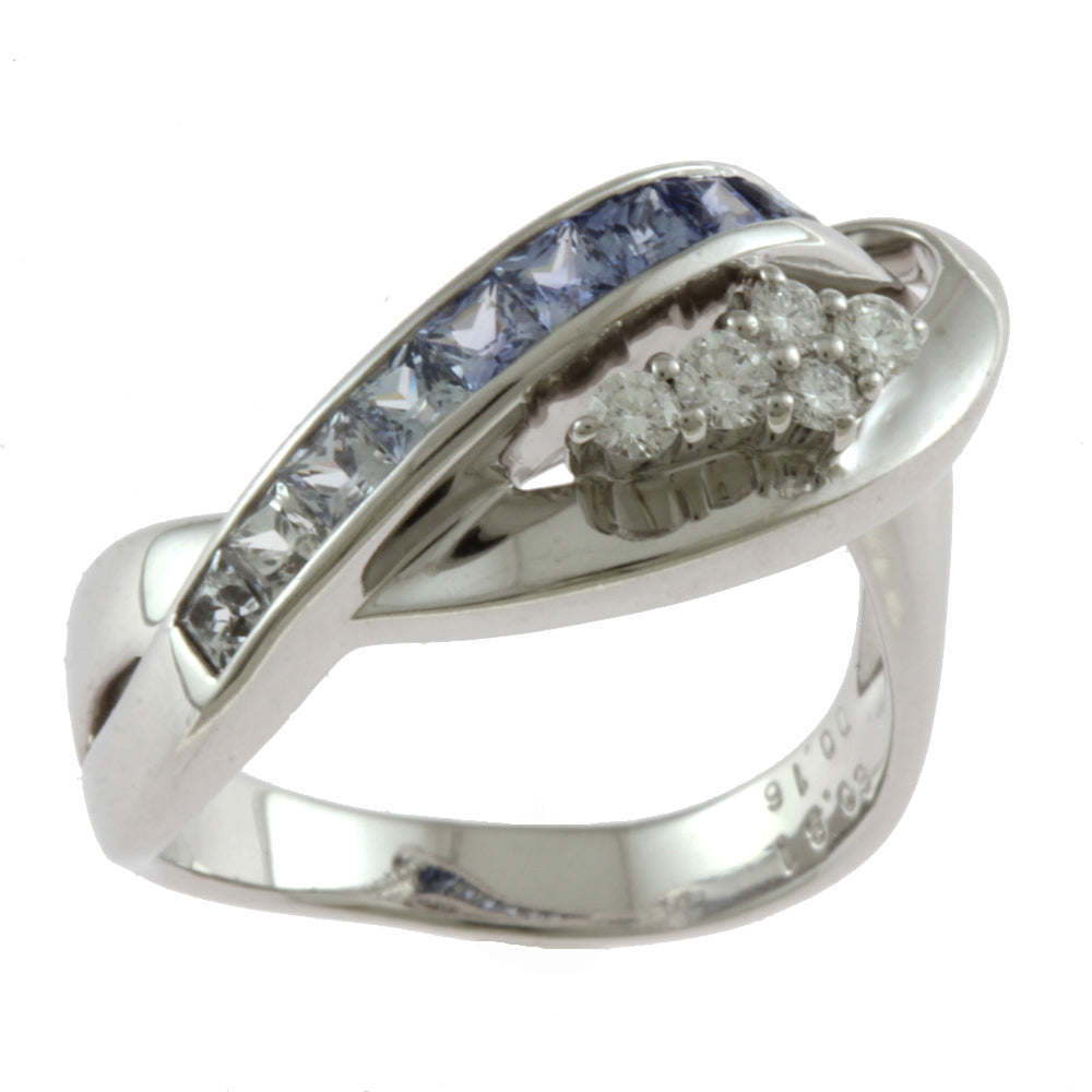 サファイア/ダイヤモンド リング 指輪 13.5号 18金 サファイア 0.81ct