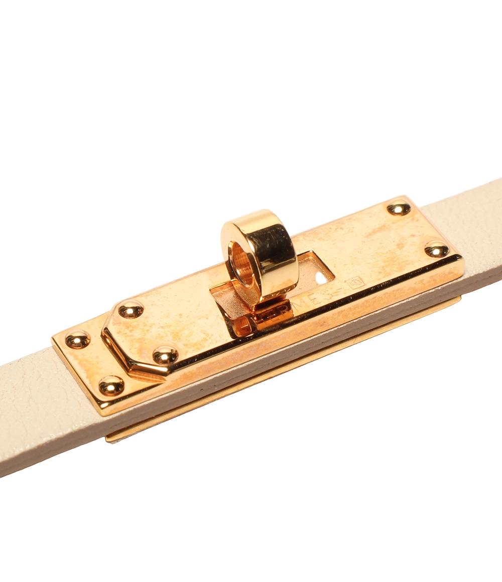 エルメス レザー ブレスレット T刻印 ゴールド金具 マイクロケリー