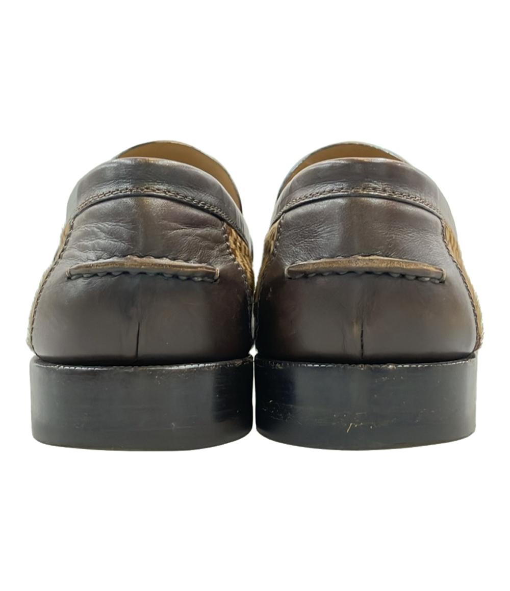 ルイ・ヴィトン ハラコ ローファー ダミエ柄 メンズ SIZE 6 1/2 (S