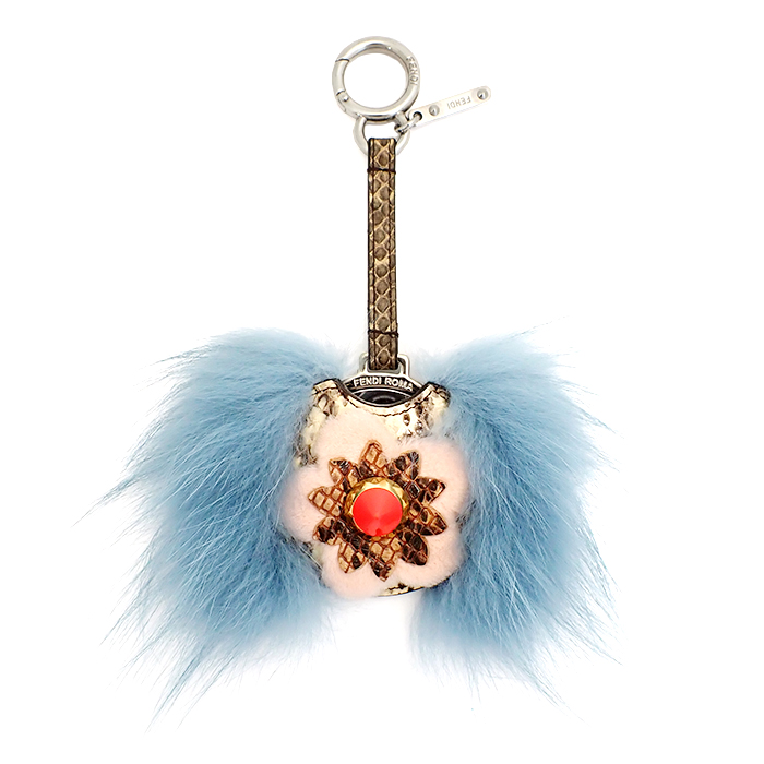 フェンディ(FENDI) バッグチャーム ミラー付き パイソン キーホルダー