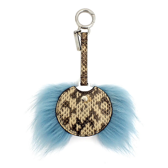 フェンディ(FENDI) バッグチャーム ミラー付き パイソン キーホルダー