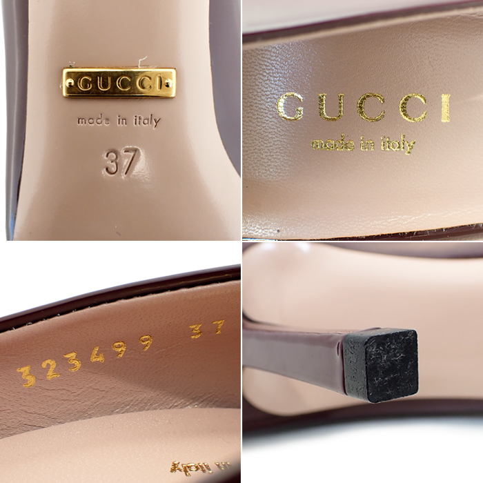 グッチ(GUCCI) パンプス ハイヒール ピンヒール ホースビット エナメル