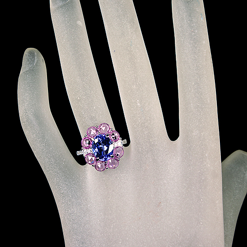 タンザナイト 約3ct ピンクサファイア 2.7ct ダイヤモンド ホワイト