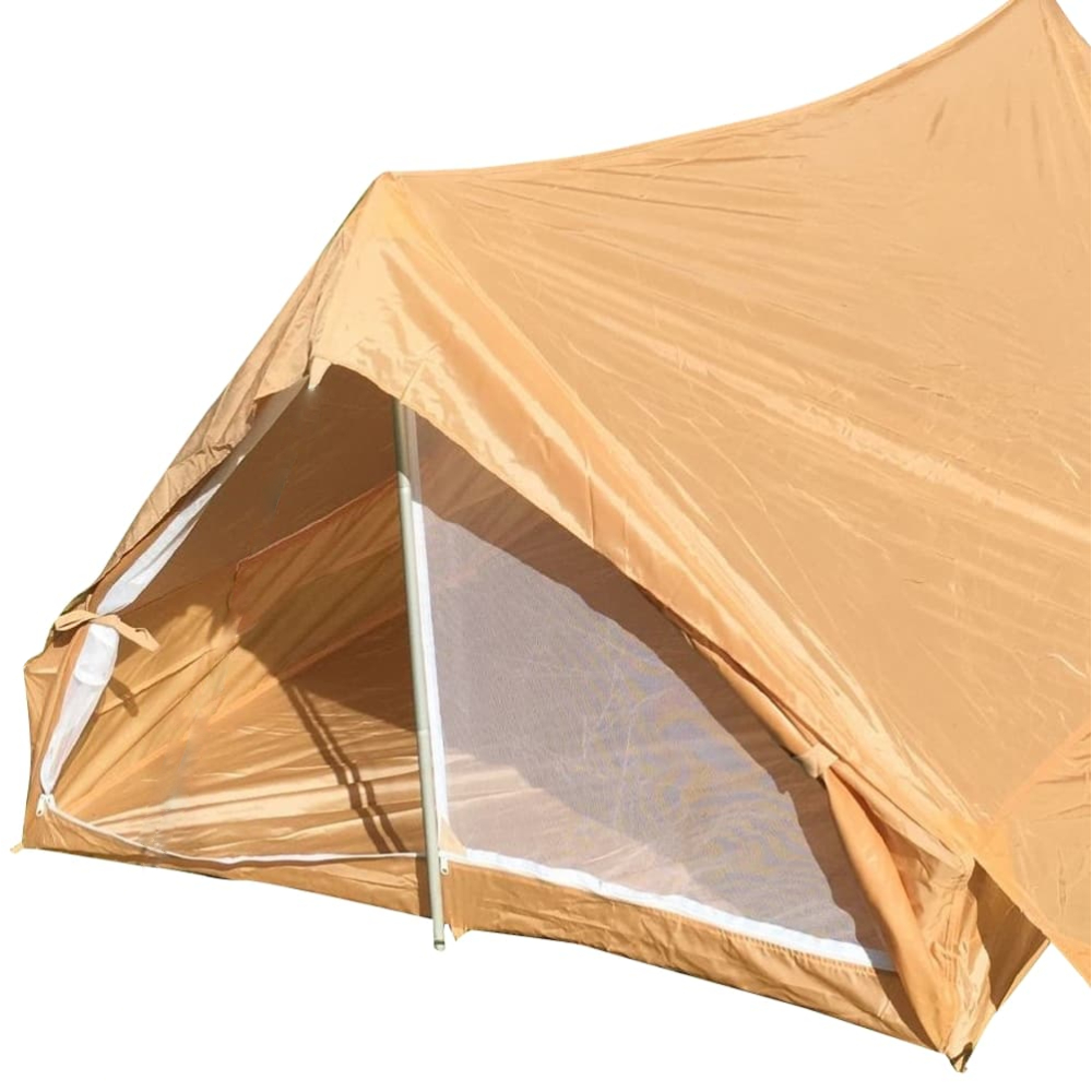 フランス軍放出品 F1テント 2人用 カーキ 軍幕 ナイロン生地 蚊帳有