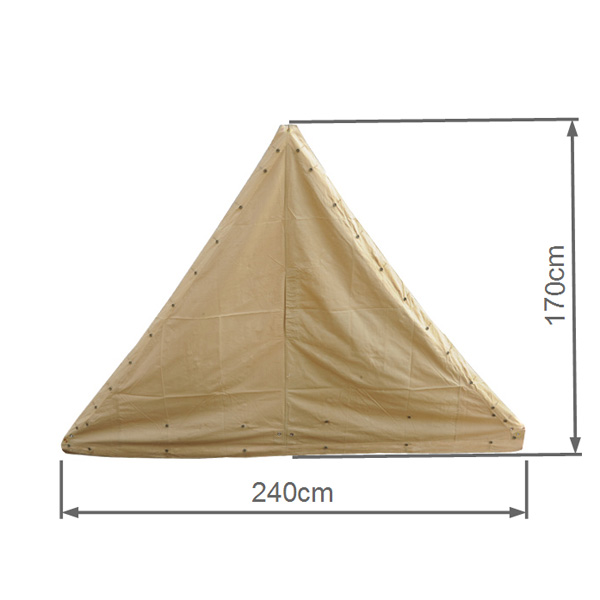 フランス軍放出品 テントシート 軍幕 トライアングル カーキ