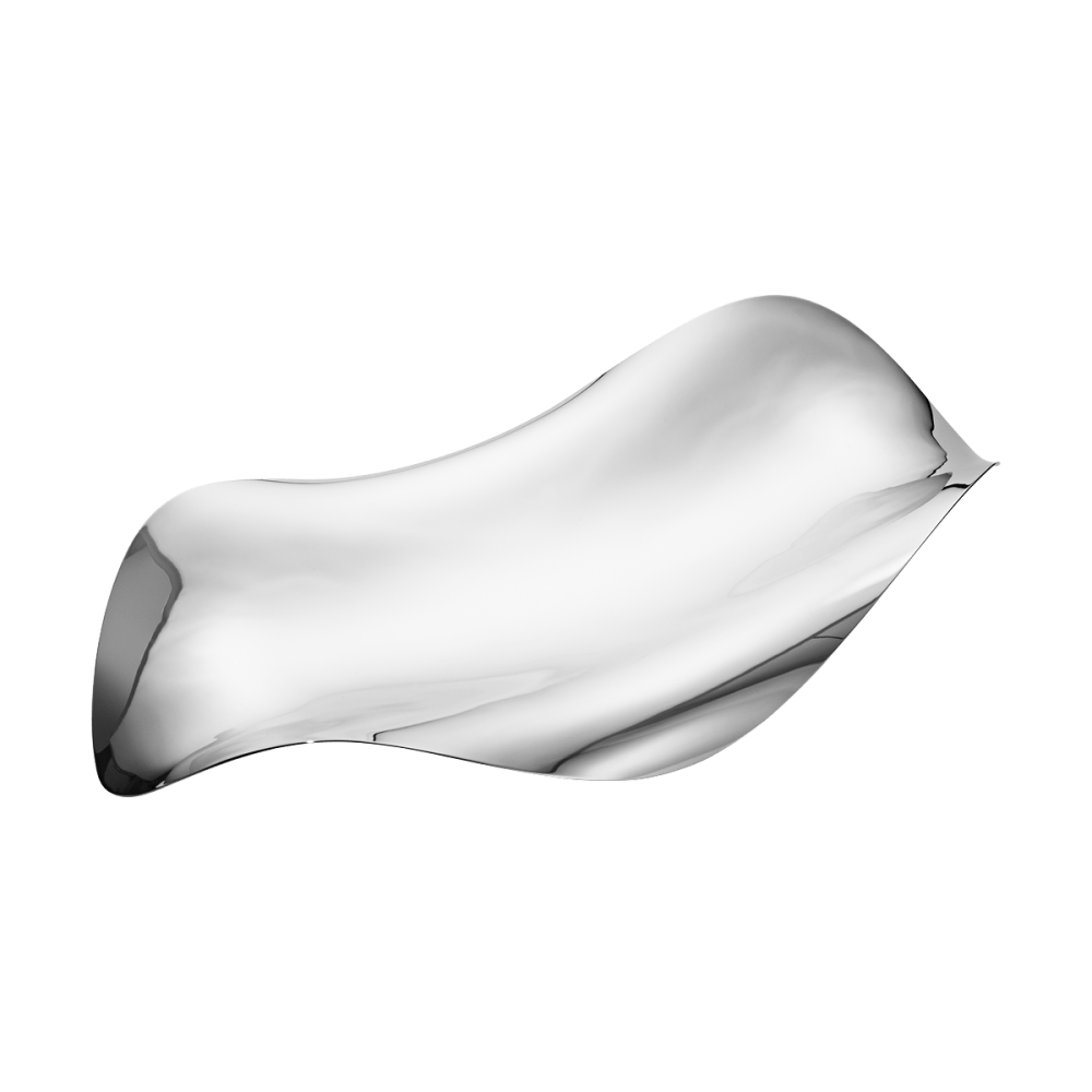 COBRA modern oval tray in stainless steel | Georg Jensen