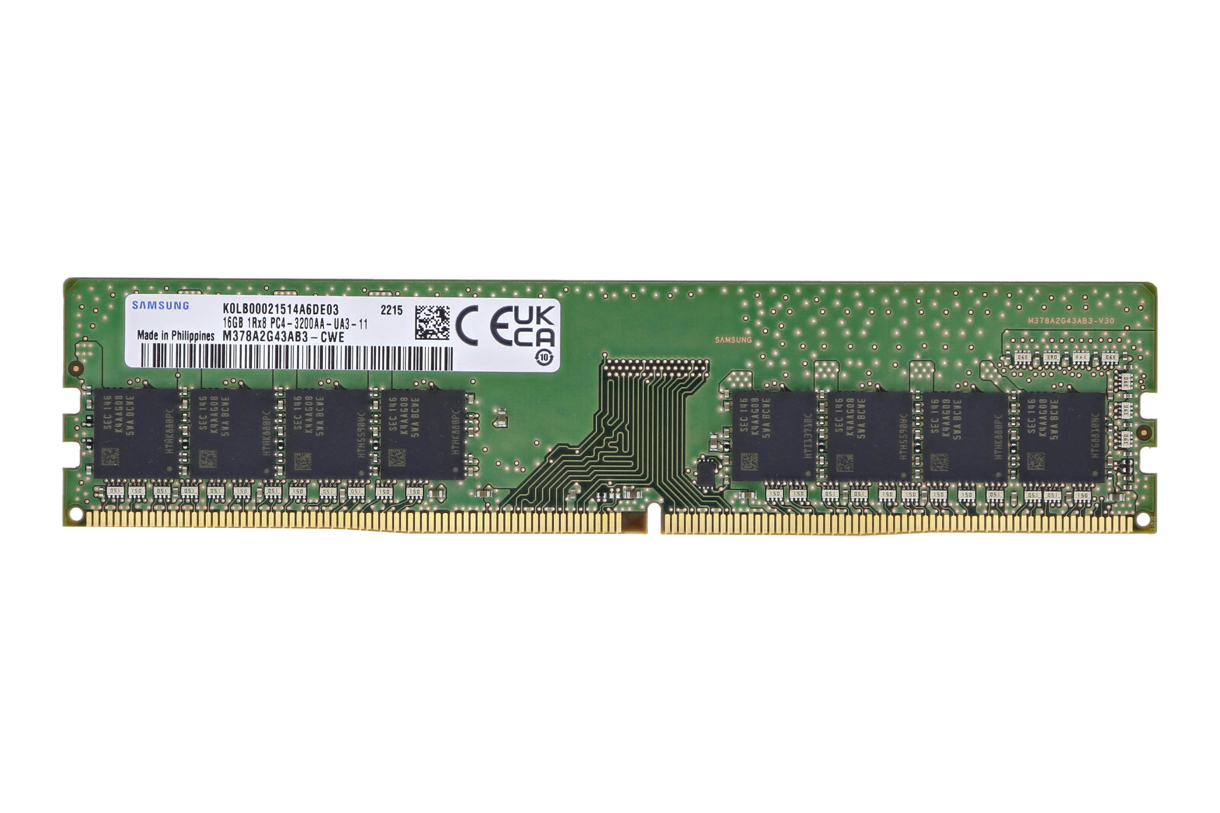 Samsung 16GB PC4-3200AA-U 1Rx8 Non-ECC M378A2G43AB3-CWE | Buy Online