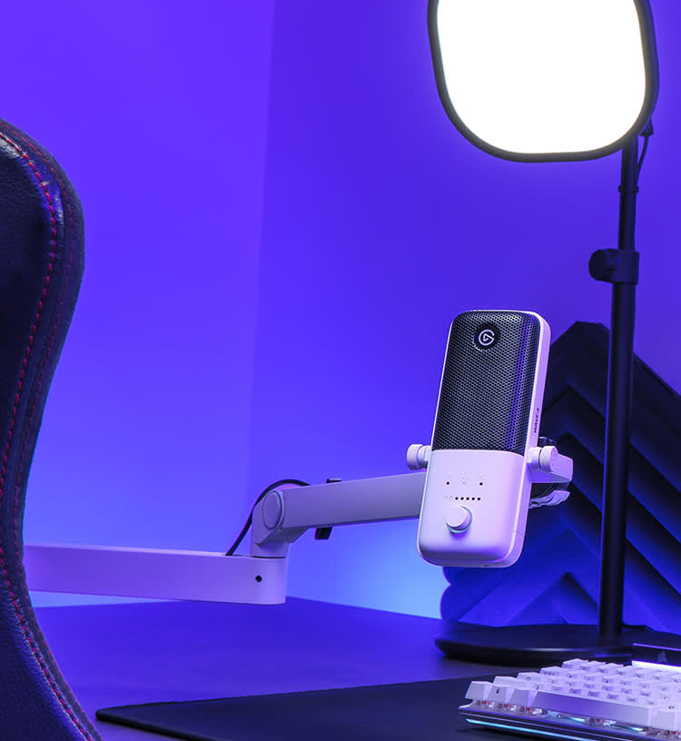 Wave Mic Arm LP - White | Mic Boom Arm for Desks | Elgato