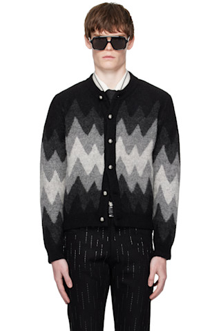 ERNEST W. BAKERのブラック＆グレー Degrade Jacquard カーディガンが