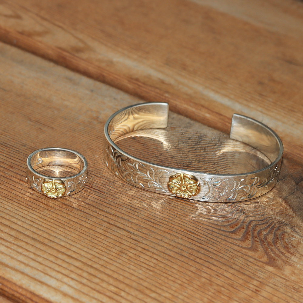 TADY&KING[ORDER ITEM]平打ちバングルK18ローズアラベスク 特注