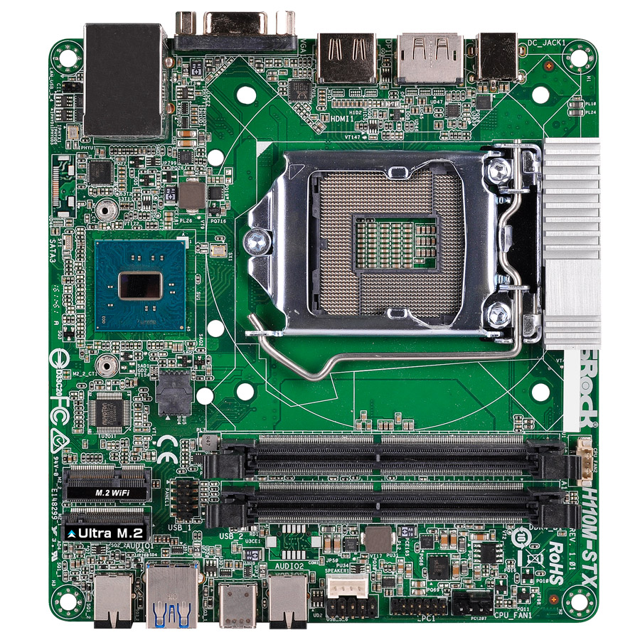 ASRock Mini-STX規格のマザーを搭載するベアボーン「DeskMini 110」が