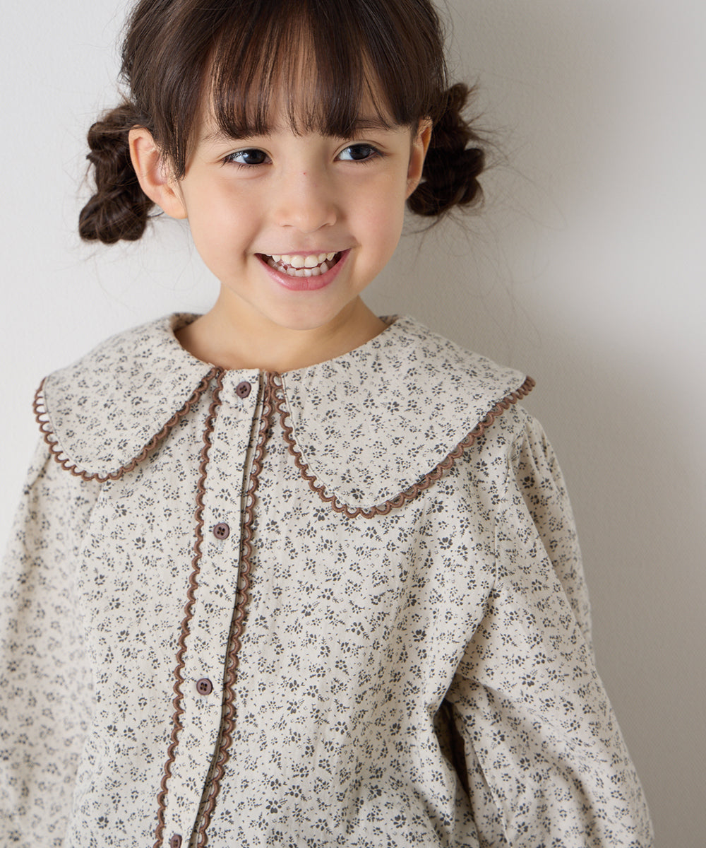 リンクコーデ】配色スカラ花柄ブラウス