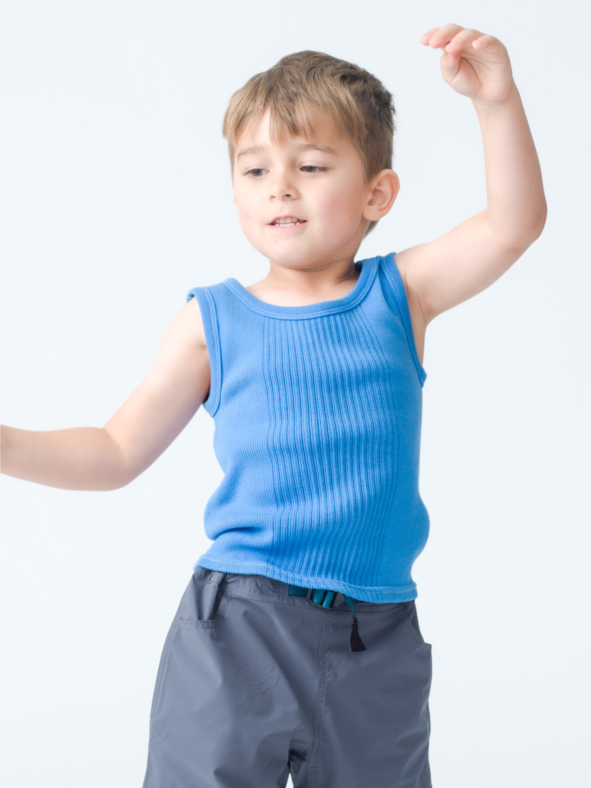 リブ タンクトップ（ライトオレンジ/ライトイエロー/ブルー/100-140cm