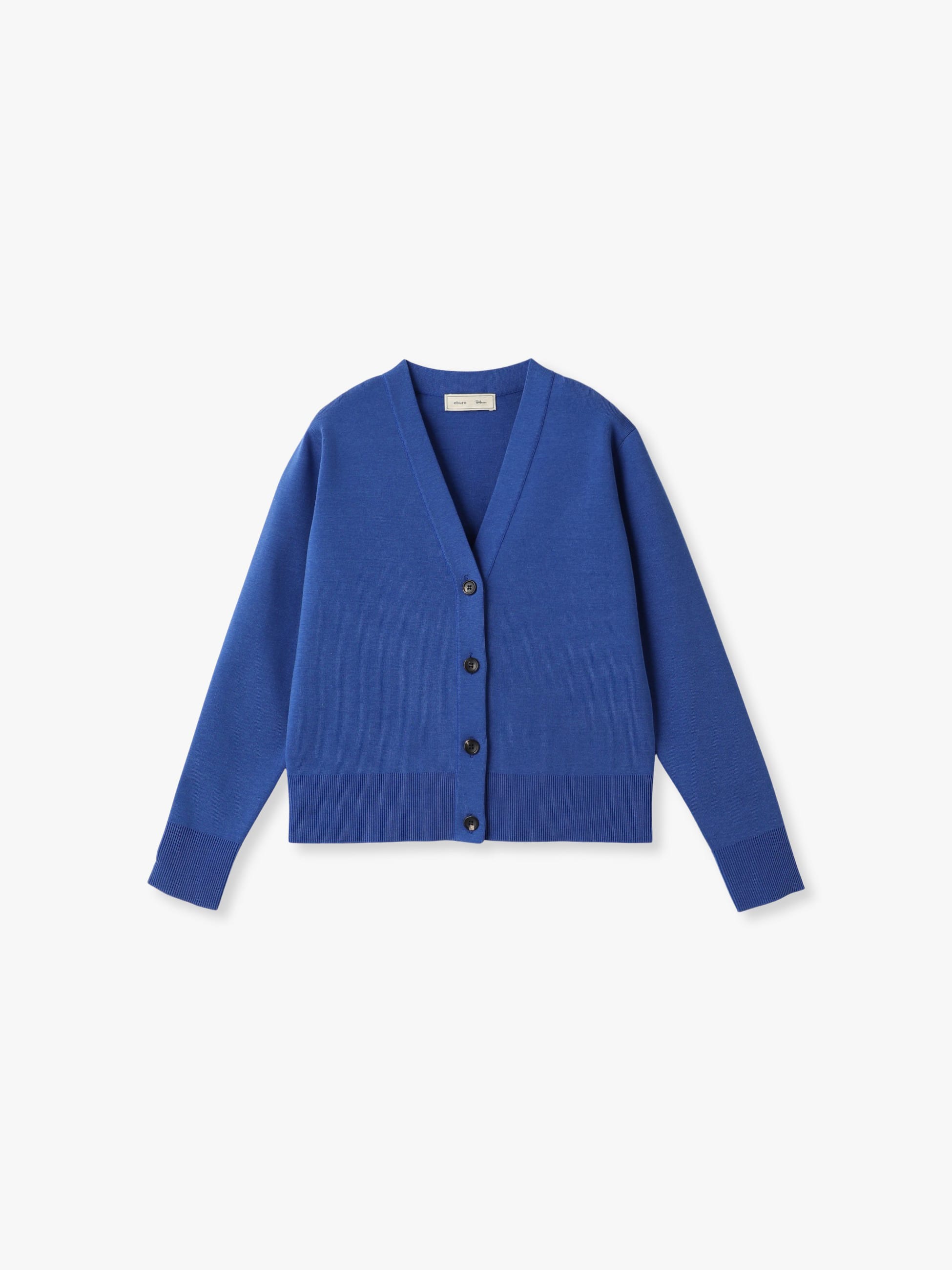 シルク コットン ハイゲージ ニット カーディガン（イエロー/ブルー