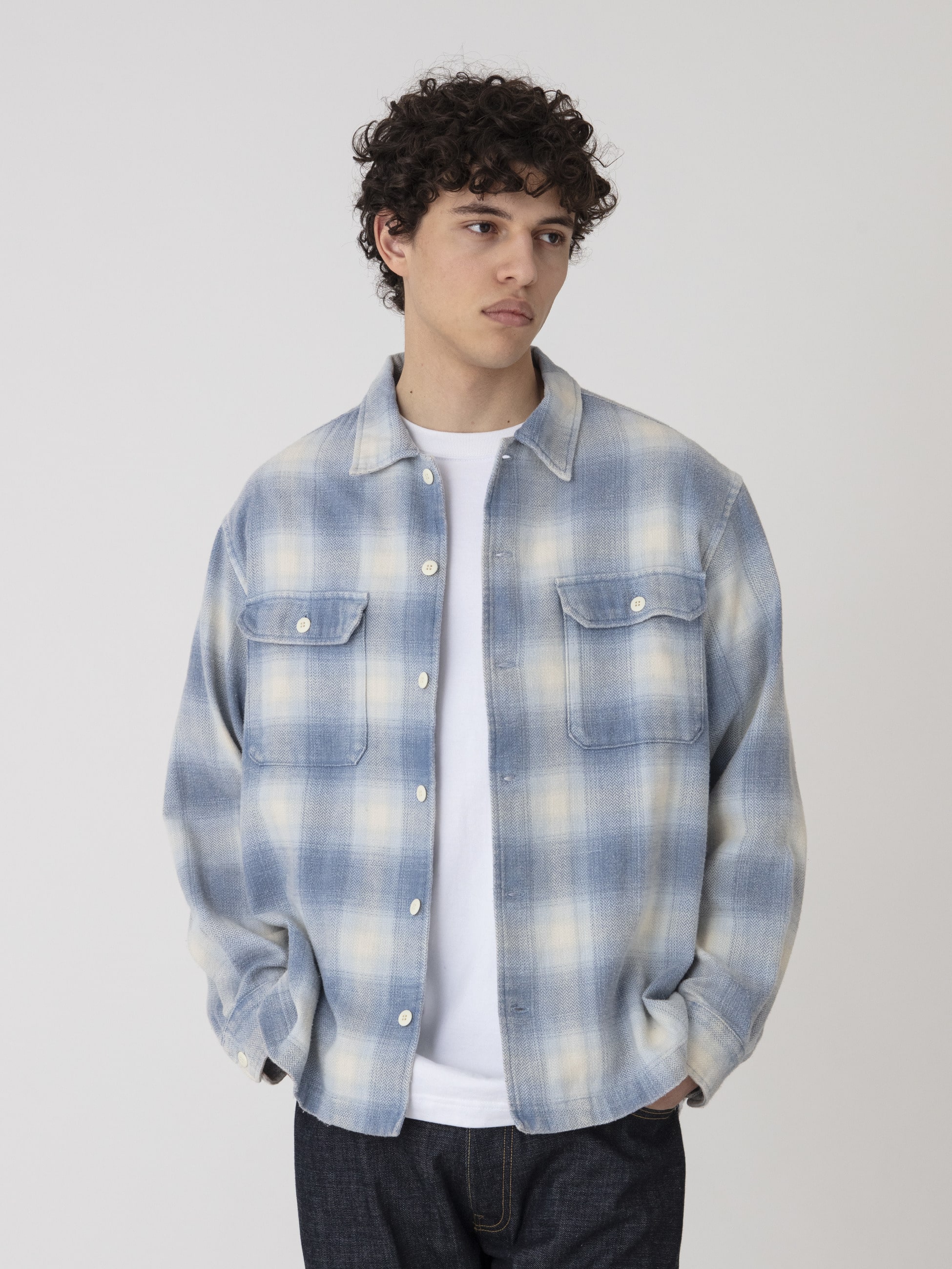 ヘリンボーン オンブレチェック シャツ｜RHC(アールエイチシー)｜Ron