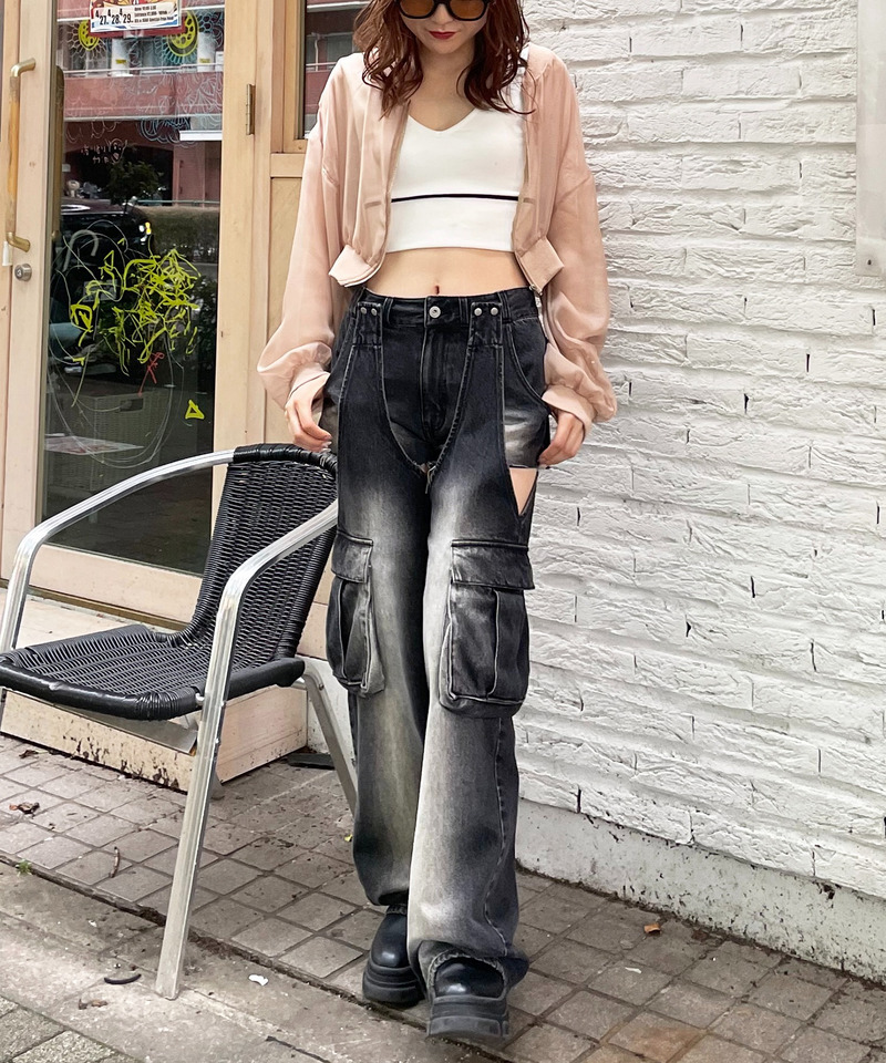 2WAYカーゴオーバーダイデニム｜SPIRALGIRL スパイラルガール 商品詳細