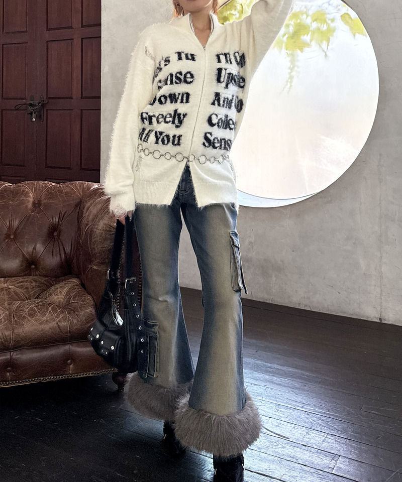 ファーデニムパンツ｜SPIRALGIRL スパイラルガール 商品詳細