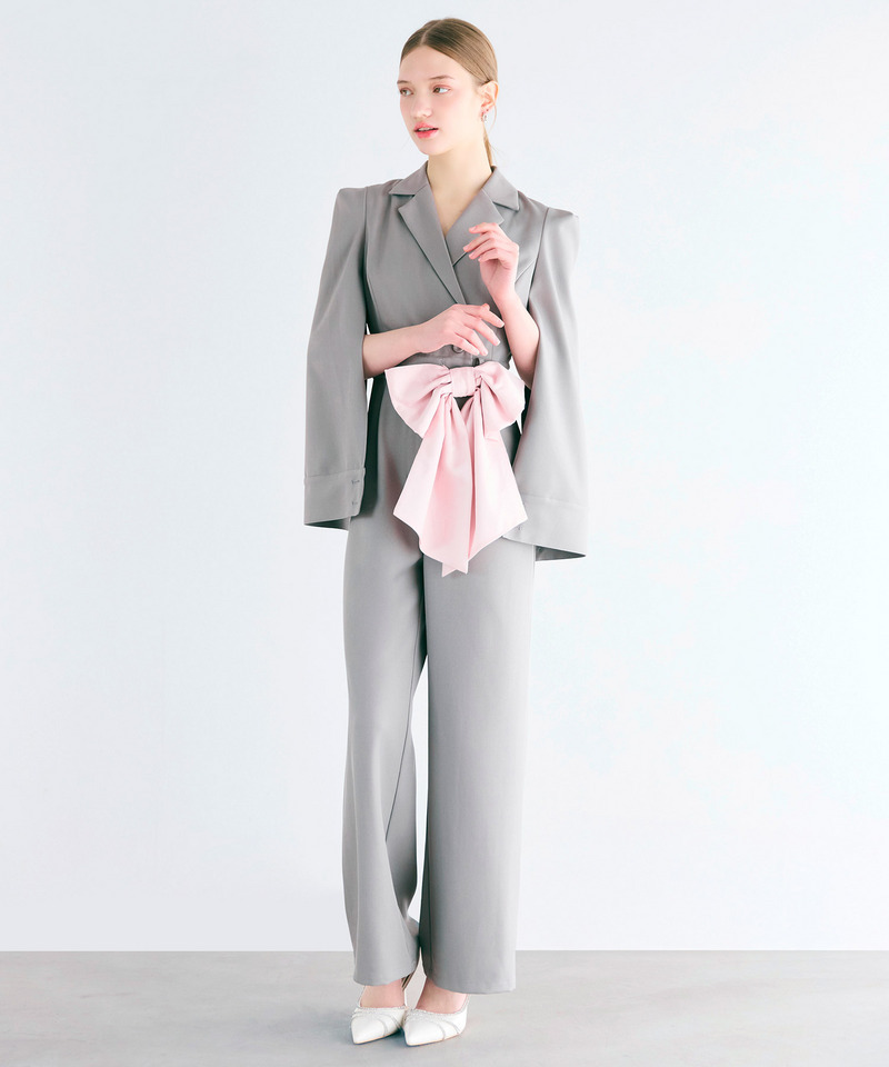 丈が選べる】リボンベルト付ケープ風オールインワン｜ROYAL PARTY