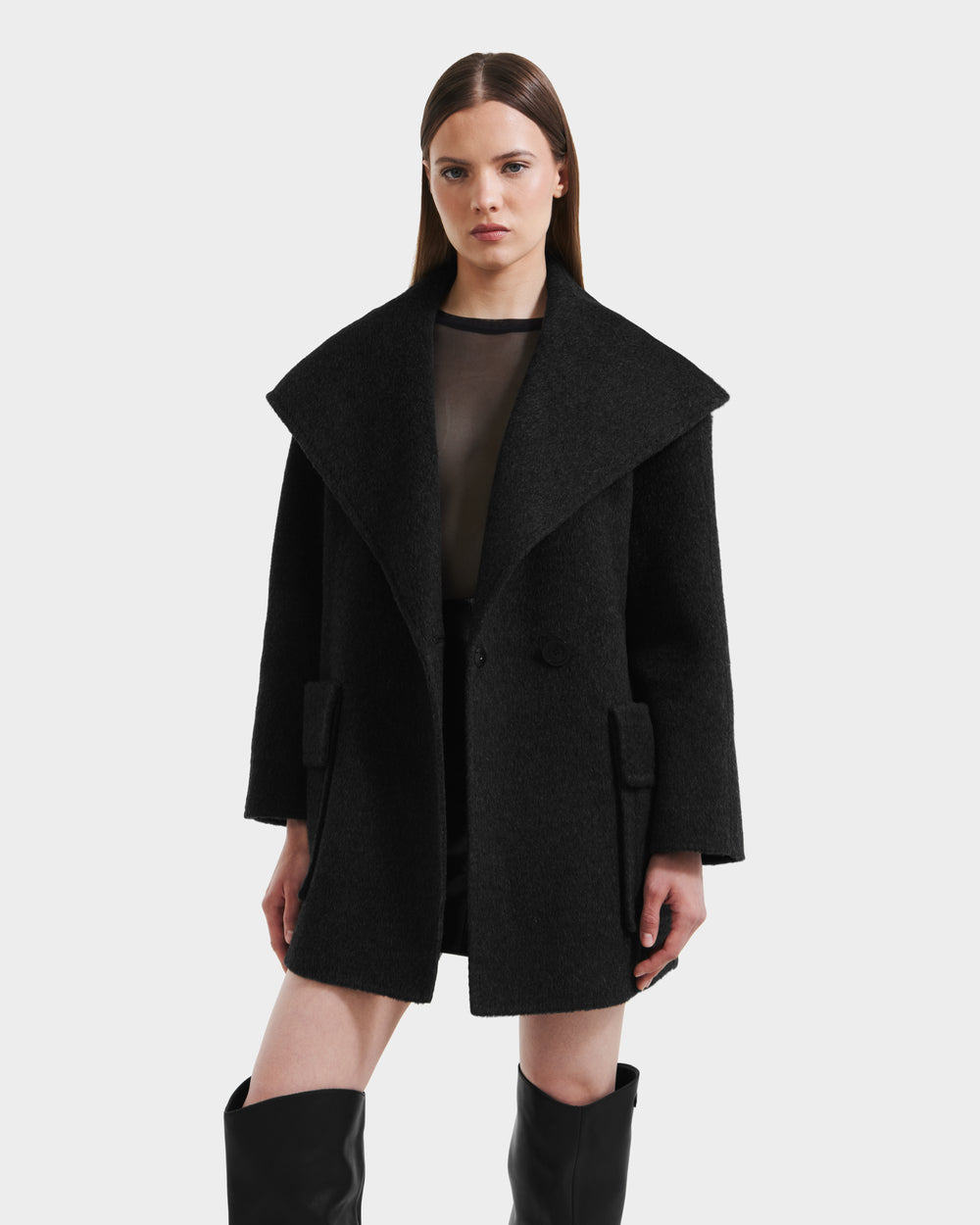RUDSAK LUCIA Women's Wool Jacket - Heather Black | Transitional