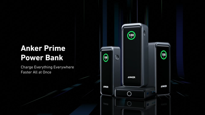 Anker Prime Portable Power Bank 27650mAh - 3-Port 250W Charger for